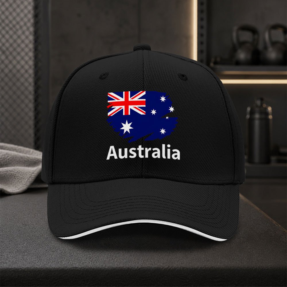 TEMU 1pc Australian Flag Baseball , Men' And Stylish Accessory, Versatile Casual Attire Hat, Available In Multiple Colors, Adjustable Snapback ,
