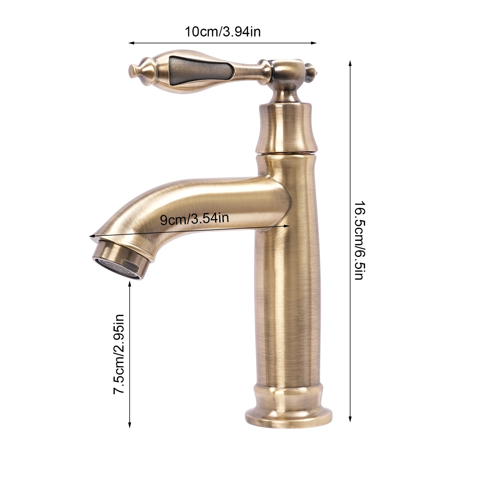 Retro Bathroom Faucet, Brass Bathroom Washbasin Tap With Honeycomb Shaped Aerator, Sink Faucet, Faucet Fitting, Wall Washbasin Tap, Single Lever Mixer Tap