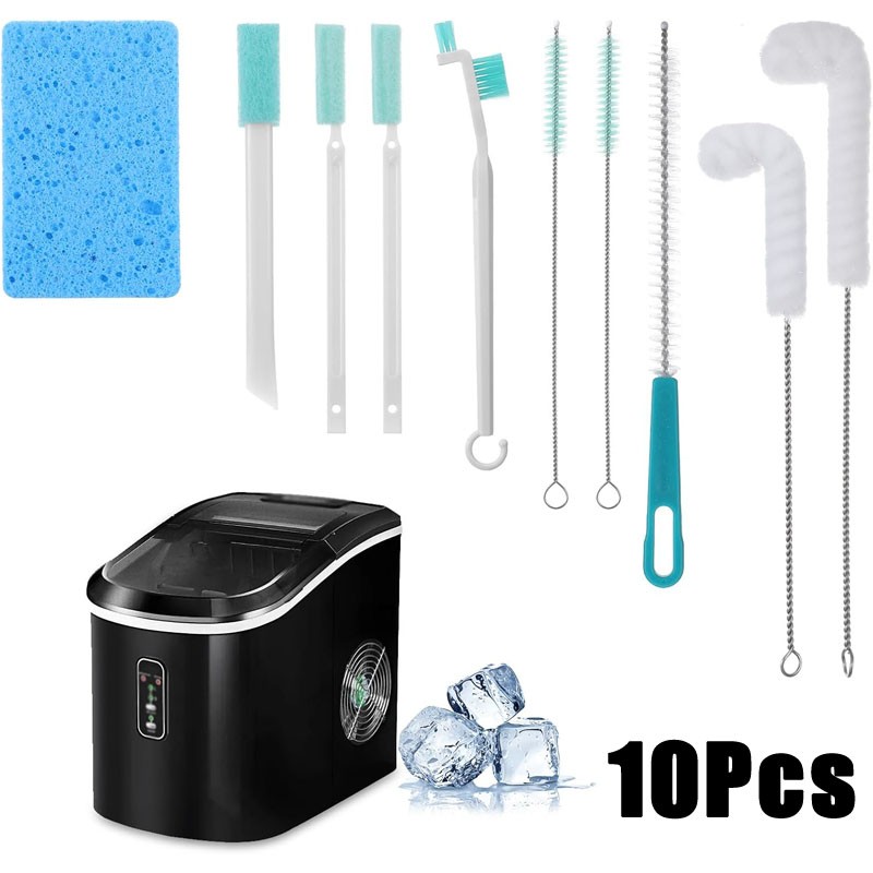 TEMU 10pcs Ice Maker Cleaner Brush Set | Cleaning Tools And Accessories Kit For Dry Ice Machines, Efficient Maintenance And Descaling Solution