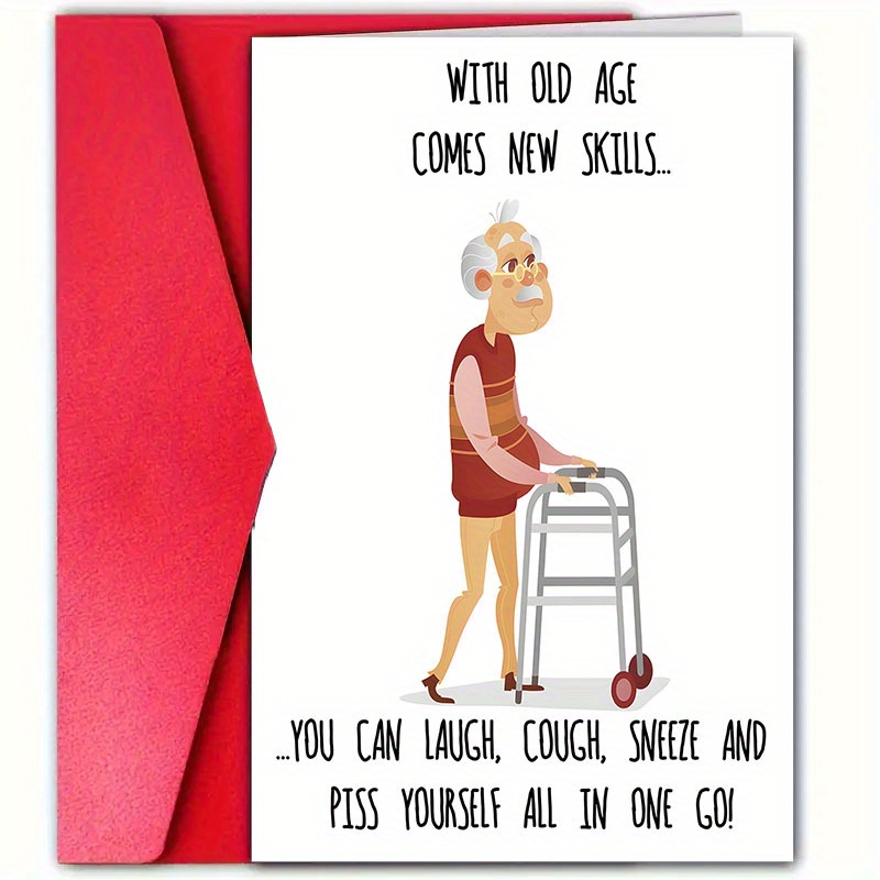 TEMU 1 Humorous Birthday Card With Envelope - " " Design, 4.72" X 7.09", Perfect For Birthdays, Holidays, And Special Occasions, Birthday Card |