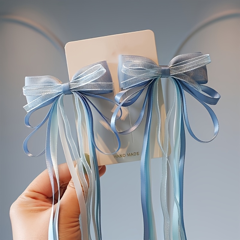 1 Pair Of Bowknot Tassel Hair Clips, Braided Hair Rope Clips, Fashionable And Versatile, Suitable For Travel, Vacation, Birthday Parties, Christmas, Halloween, And Daily Styling