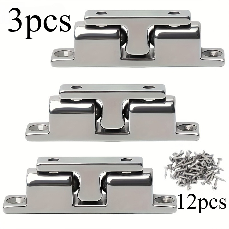 TEMU 3 Ensembles de Boucles Magnétiques en Acier Inoxydable + 12 Vis de Montage, Matériau en d'Aluminium, Pas de Perçage ni de Collage , Forte