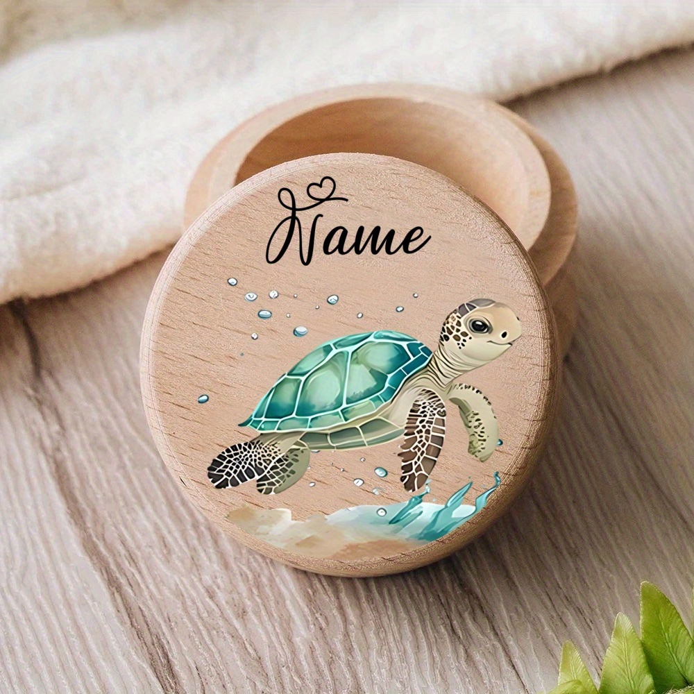Image of Personalized Marine Animal-themed Tooth Storage Box For First Haircuts, Perfect For Collecting Teeth. Ideal As Holiday Or Baptism Gifts