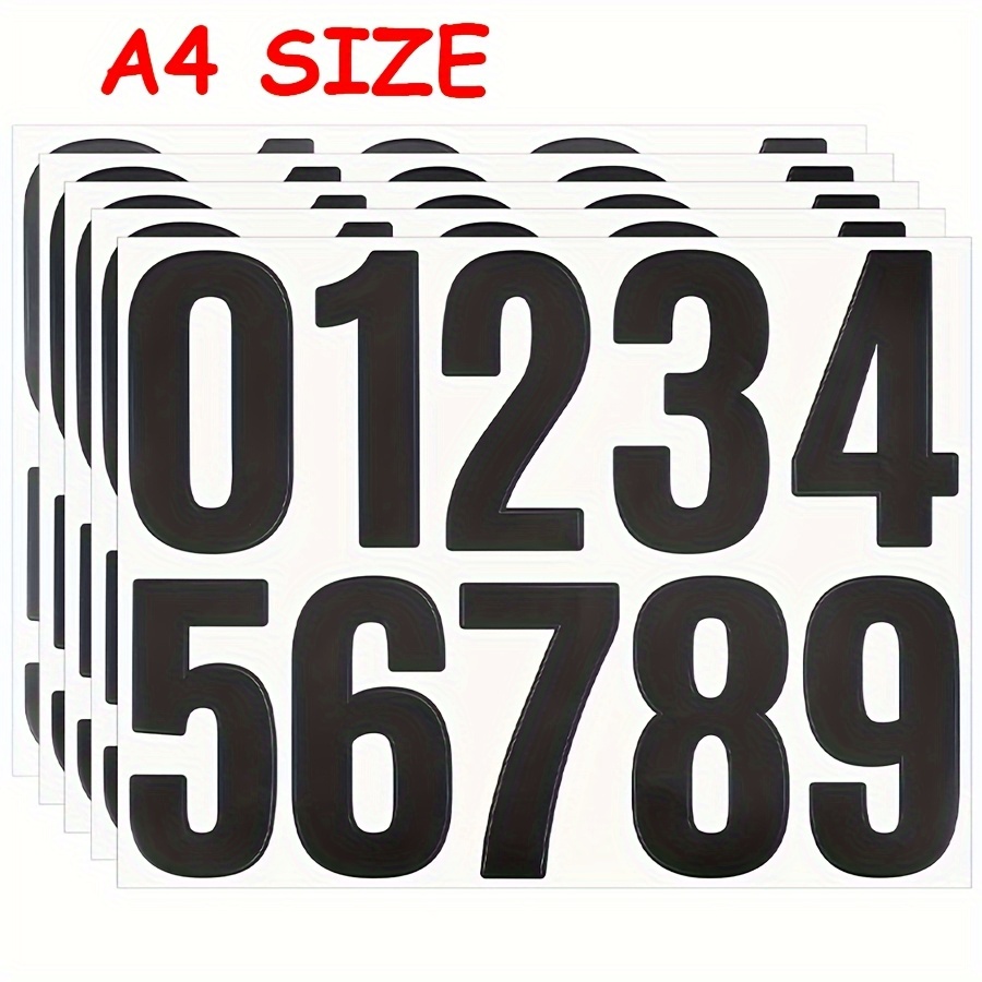40pcs 10.16cm 0 To 9 Digit Stickers, Waterproof Mailbox Labels Suitable For Office, School And Numbers