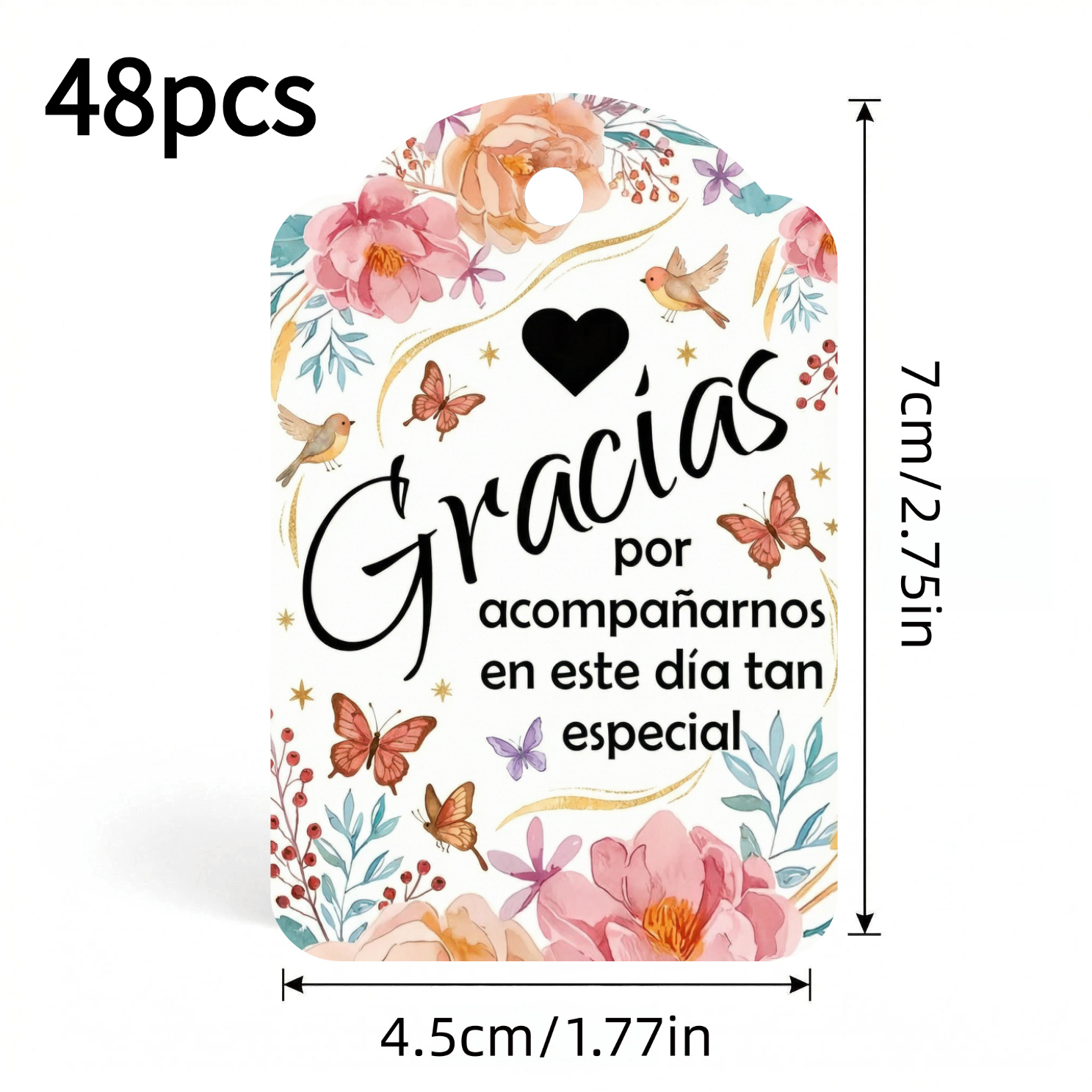 TEMU Un set de 48/98 tarjetas de agradecimiento florales vintage, ideales para , , ceremonias de mayoría de edad, aniversarios, felicitaciones