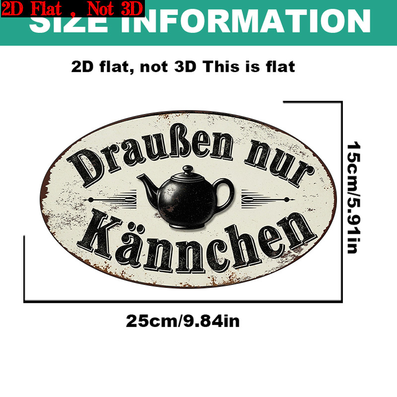 E-shop 2D-Flach, . „Teekanne“ oder „Girlande“ Schild – Vintage „Draussen Nur K?nnchen“ Wanddeko – Rustikales Bauernhaus-künstliches Hängeschild,