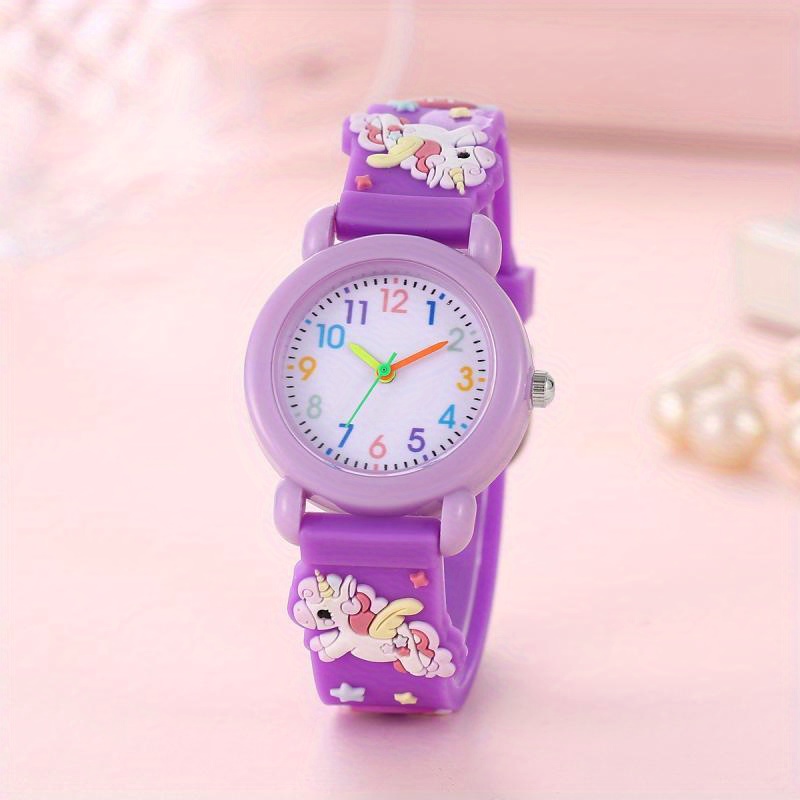 New Cartoon Unicorn Watch, Cute Girls' Electronic Quartz Student Wristwatch