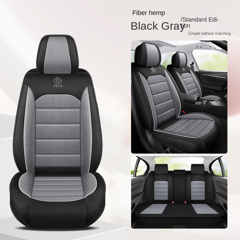 TEMU 5-seat Car Seat Cover Set, Full Car Seat Cushion Linen Car Seat Cover, Car Seat Cover Set, Compatible With Five-seat Vehicles, Car Accessory,