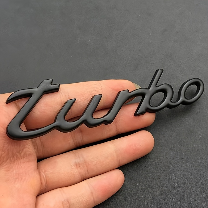 Image of 1pc Car Emblem, Turbo Universal Metal Car Logo Badge, Sporty Vehicle Decoration Additions, Ideal Gift For Car Enthusiasts, Performance Sticker For Car And Motorcycle Exterior Decoration