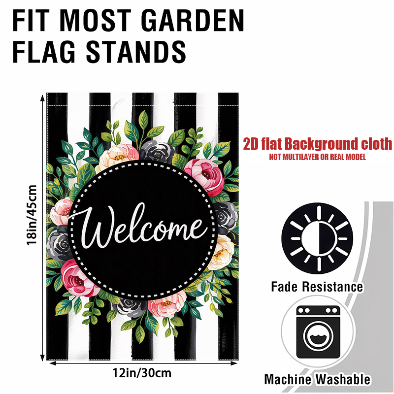 TEMU 2d Flat, 1pc, Rustic Farmhouse Style Flag, No Flagpole, 12x18inch, Durable Polyester, Courtyard Decoration, Perfect For Halloween & Christmas