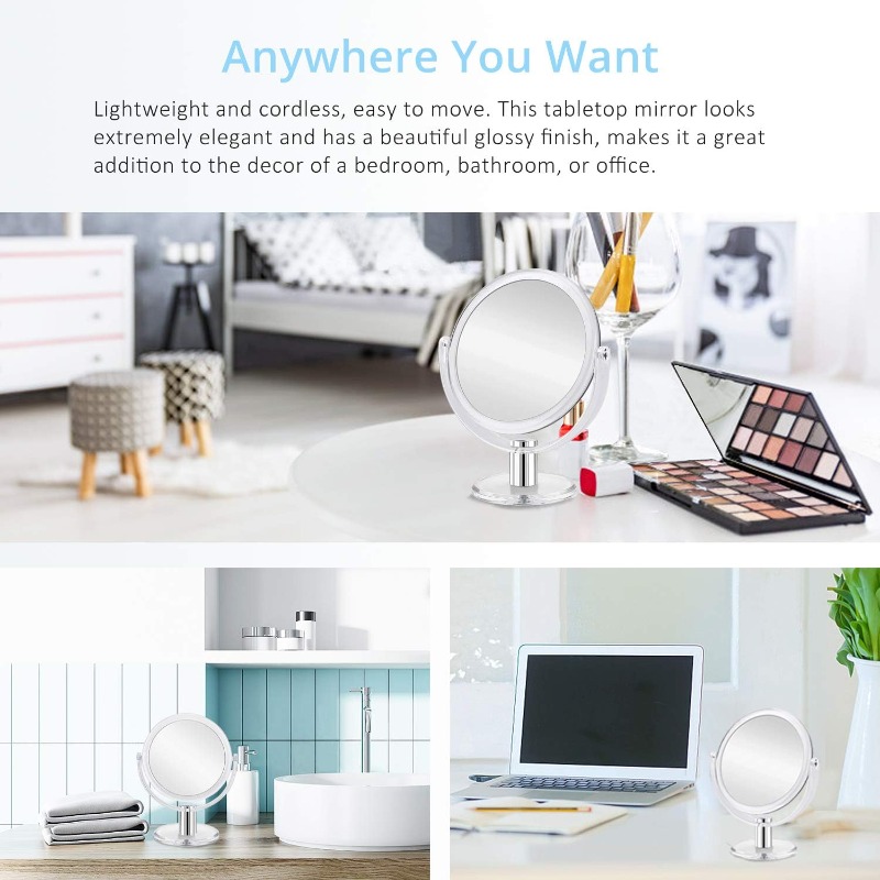 Fabuday Double-Sided Magnifying Mirror with Stand