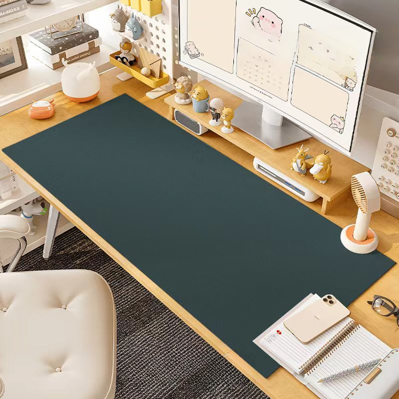 

Reversible Leather Desk Mat For Study And Office - Dual-sided, Heat-resistant Pvc Pad, Desk Pad