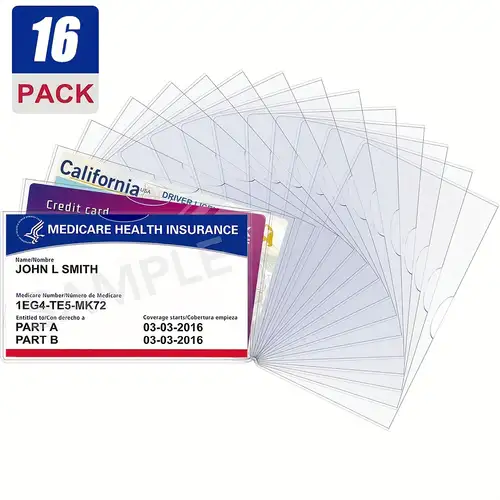 insurance card plastic sleeve Amazon.com : 5 Pack - Premium Medicare Card Protector Sleeves - Durable 2 X 3 Business Card Holders