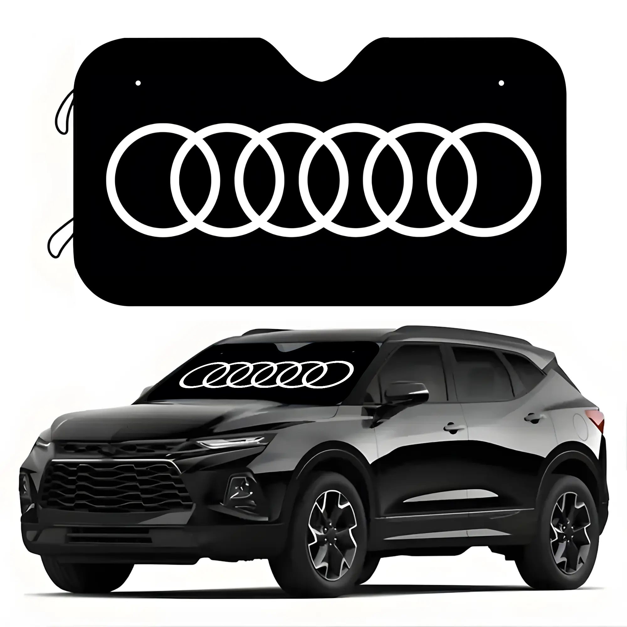 TEMU Visera parasol para coche con temática de anillos, parasol con protección UV para el interior del coche, fácil de instalar, para varios modelos,