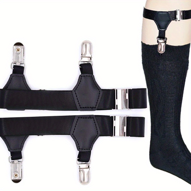 2pcs black adjustable garter elastic belt socks non slip - Temu Chile