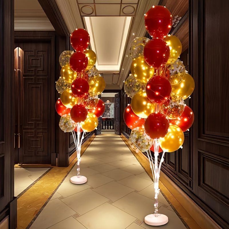 2pcs Festive Balloon Arch Kit with Sturdy PP Stand & Water Base - Easy Assembly, Reusable, Ideal for National Day, Wedding, Graduation Party, Home & Garden Decor, White Balloons, Party Decoration | Elegant Balloon Display | Durable Plastic Stand, Balloon Decorations