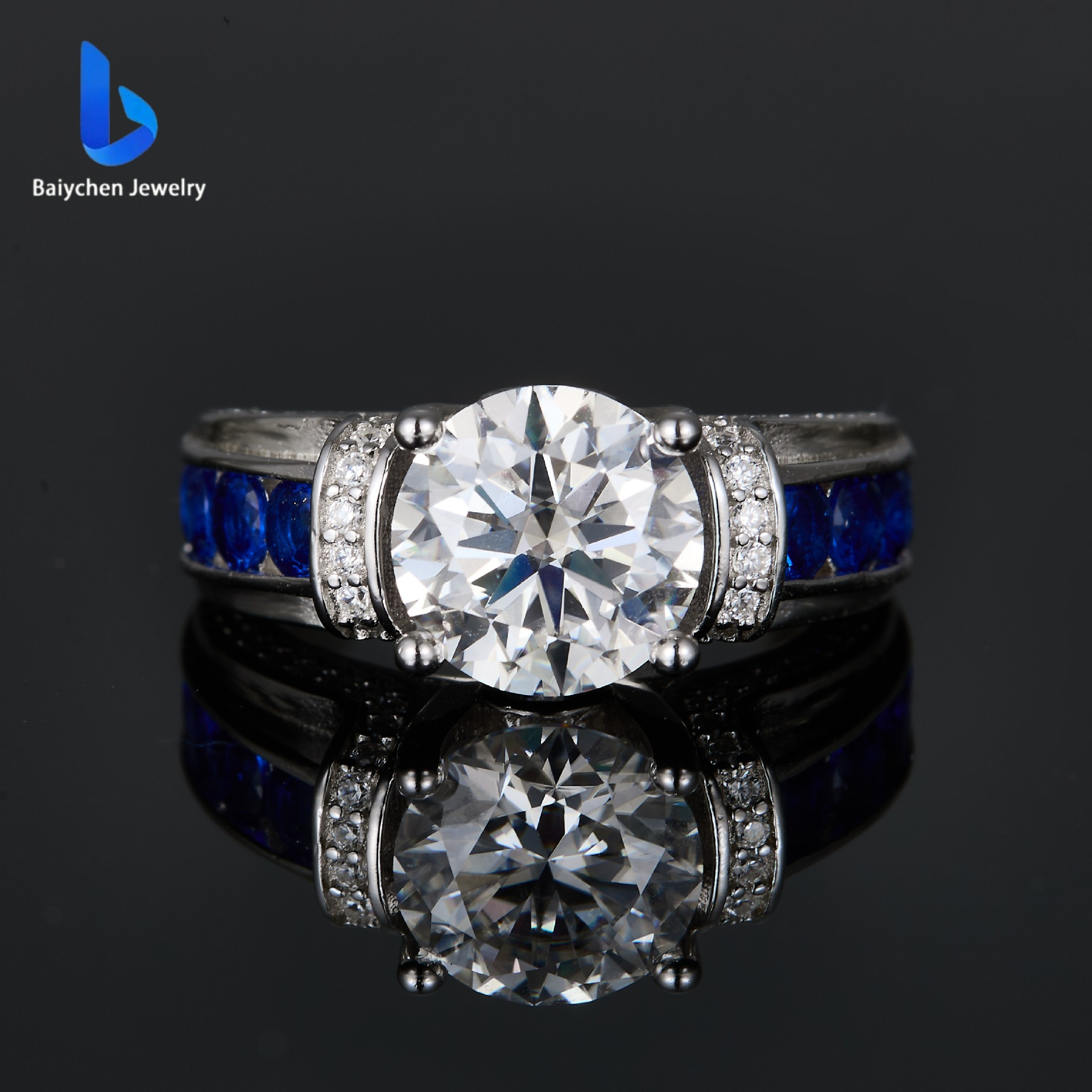 Image of 3 Carat S925 925 Silver Hip Hop Style Moissanite Ring Men's And Women's Party Gifts Daily Wear Gifts Couples