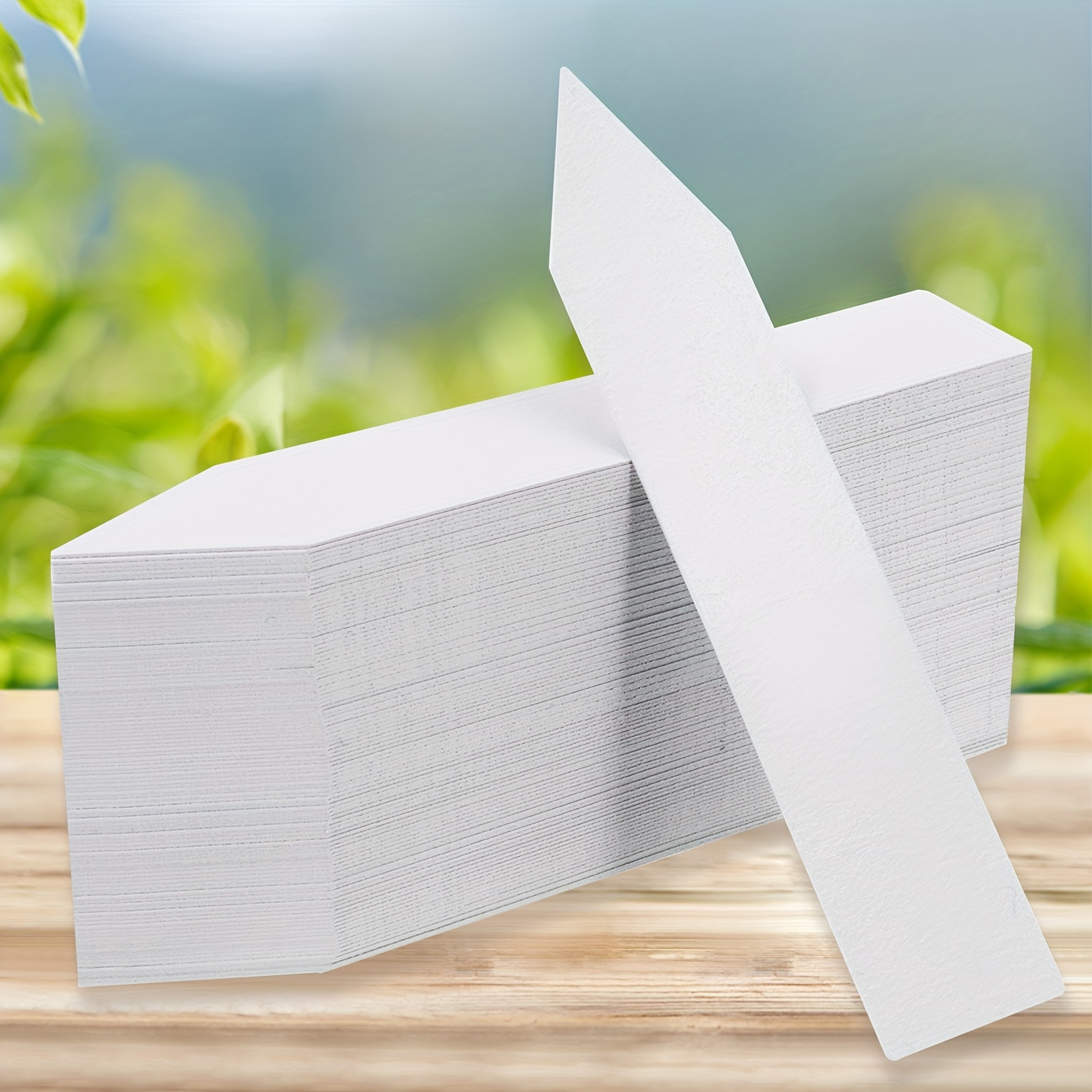 TEMU 100 Pack Durable White Plastic Plant Tags - Waterproof, Fade & Garden Markers For Nursery Stakes, Flower Pots, Outdoor Plant Labels -