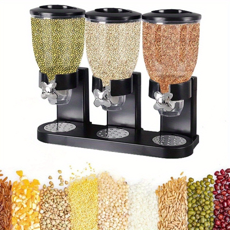 TEMU 1pc 6l Cereal Dispenser- Space- Saving Breakfast Cereal Dispenser With Rice And Oatmeal Storage, Snack Container For Home Kitchen Convenience
