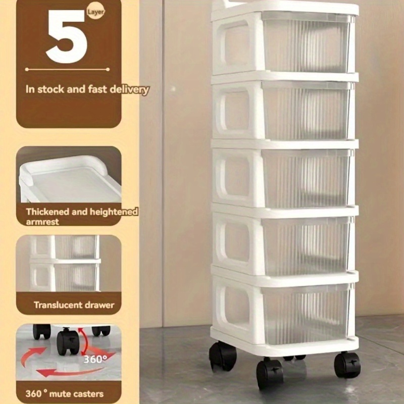 TEMU Trolley Cart Organizer Baby Product Organization Home Organization Storage Container Rolling Cart