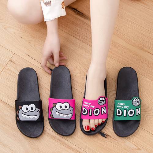 2026 new summer slippers for women outdoor bathroom bathing non slip home home couple indoor cute cartoon dinosaur cool slippers women shoes