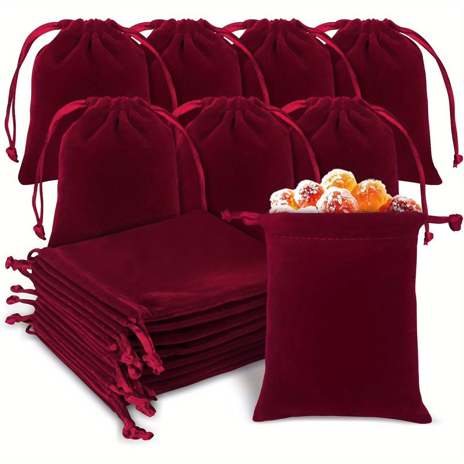 TEMU Briartw 20pcs Luxury Velvet Drawstring Bags - Elegant Small Gift Bags With Closure, 3x4 Inch Soft & Candy Favor Pouches Suitable For Weddings,