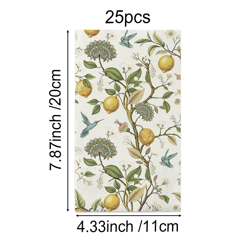 TEMU 25pcs/50pcs Multi- Famille , Serviettes de Table Longues Rétro Épais et Durables à et Oiseaux, Série Mariage, Serviettes de Table Jetables