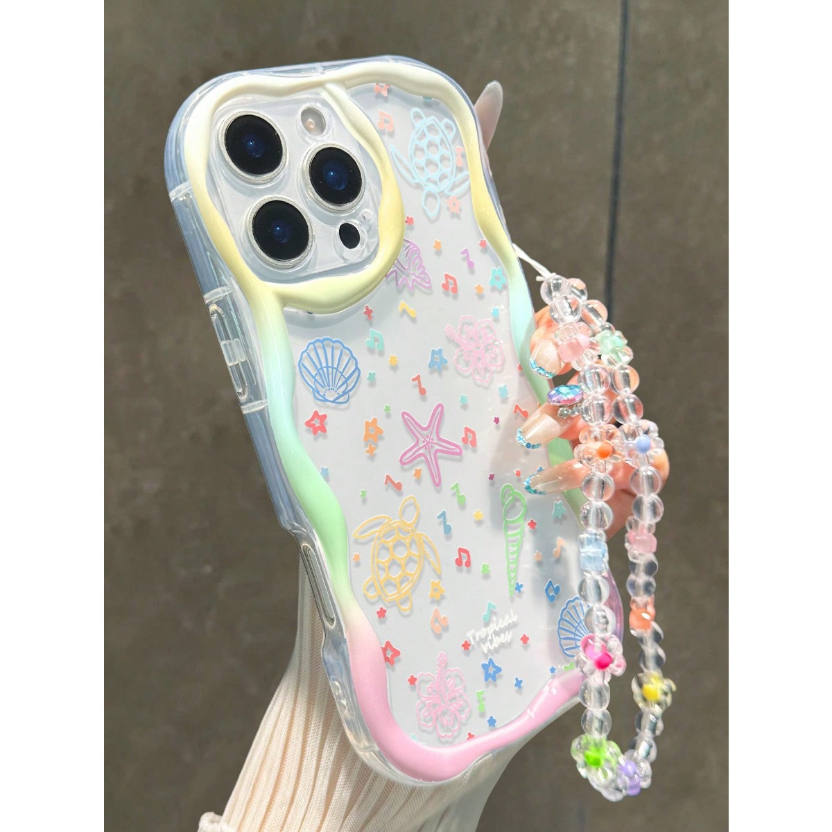 TEMU para Móvil: Diseño Doodle Tierno, Estilo y Protección Antigolpes con Diseño Único, Estampados Adorables y Cadena para Colgar. Compatible con