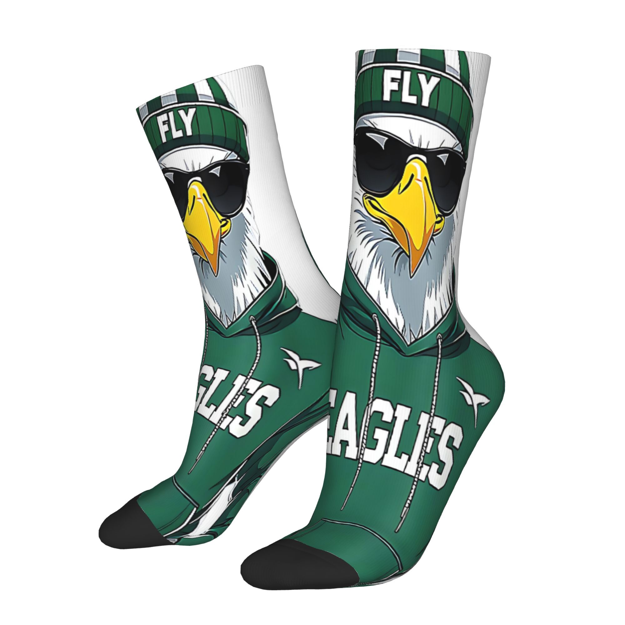 TEMU Funny Eagle Cool Themed Printed Pattern Medium Tube Socks For Men Trendy Socks For Couples Socks Men Socks