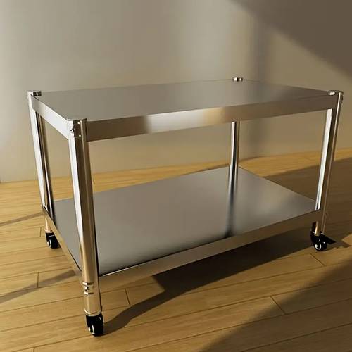 heavy duty stainless steel 2 tier rolling kitchen cart with wheel mounted mobile storage saving countertop cart suitable for small spaces apartments kitchens assembly low maintenance