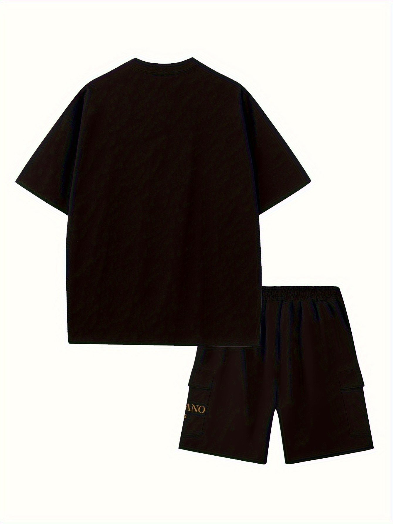 2pcs Set of Men's Comfortable Pure Cotton Round Neck T-shirt and Casual Work Shorts, Lightweight Summer Clothing