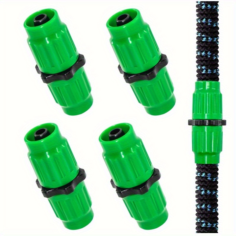 Image of 5pcs Telescopic/expandable Garden Hose Repair Kit With Dual Channel Connectors - Heavy-duty Abs Plastic For Leaks, Male/female Hose Compatibility, 3-minute Fix For Broken Hoses (/eu Standard)