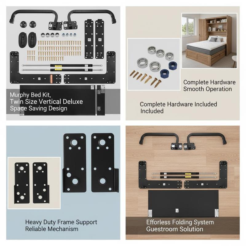 Murphy Bed Spring Mechanism 2055 X 1175 X 2080 Mm, Murphy Bed Kit, Twin Deluxe, Kit Mechanical Hardware for Wall Beds, Pneumatic Lever Bed Support, Folding Cabinet Wall Bed