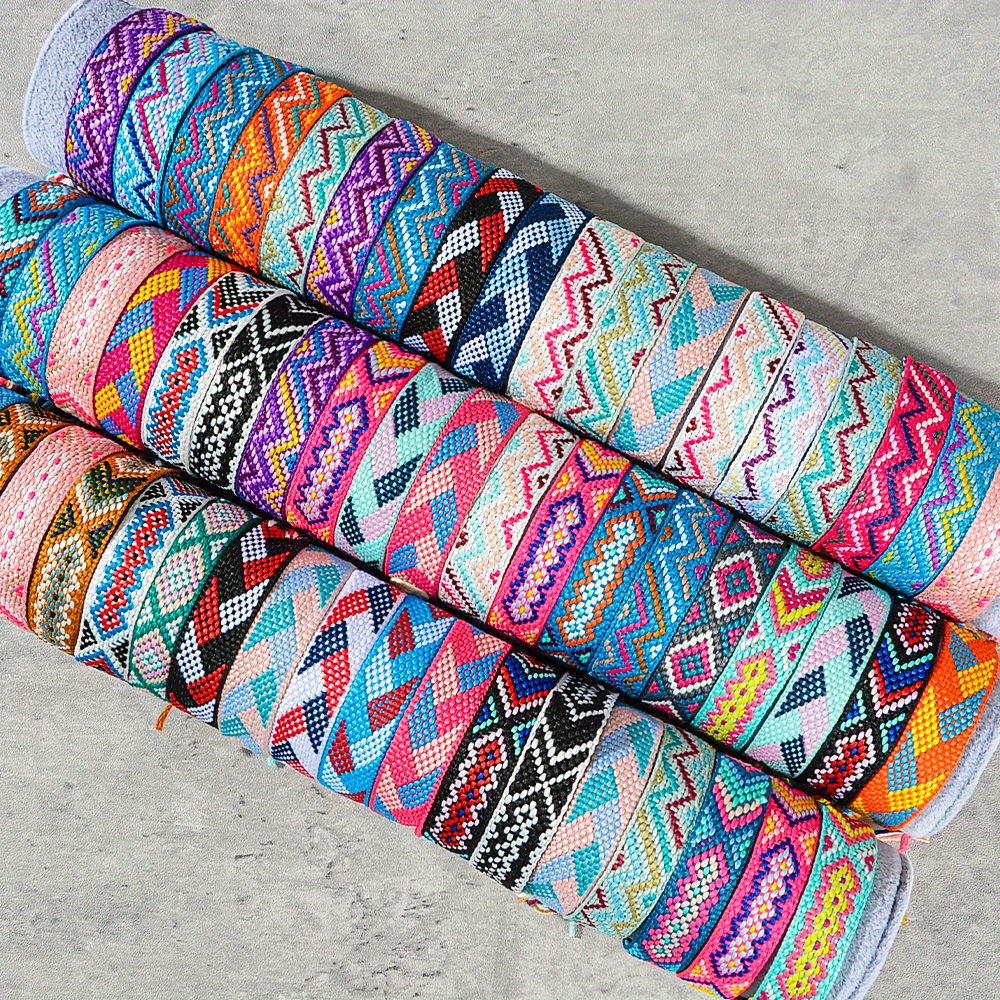 24pcs Boho Braided Bracelet Set - Gift for Family & Friends