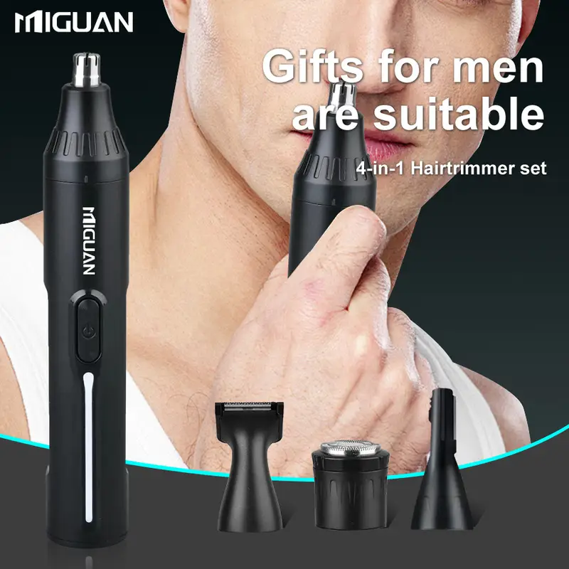 4in 1 professional grooming kit usb rechargeable nose hair and ear hair trimmer beard eyebrow body hair remover mens personal care tools for fathers day best for christmas thanksgiving Product details 8