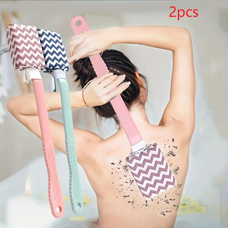 1 2pcs long handle exfoliating bath brush and back scrubber detachable shower brush with soft bristles for deep cleaning and relaxation Product details 0
