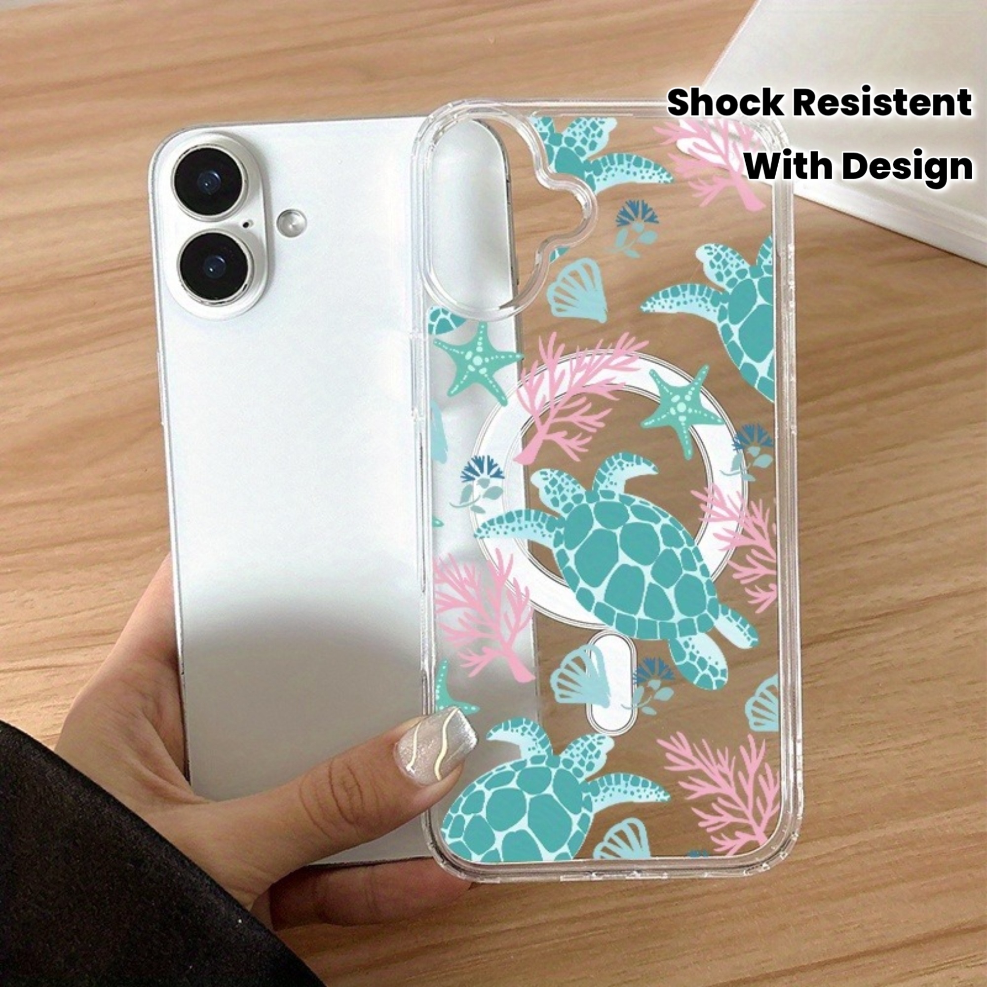 TEMU Phone Case - 1pc Thickened Anti-fall Shockproof Hard Shell Magnetic Phone Case With Pattern For Iphone 17 17air 17pro 17promax 16 15 14 13 12 11