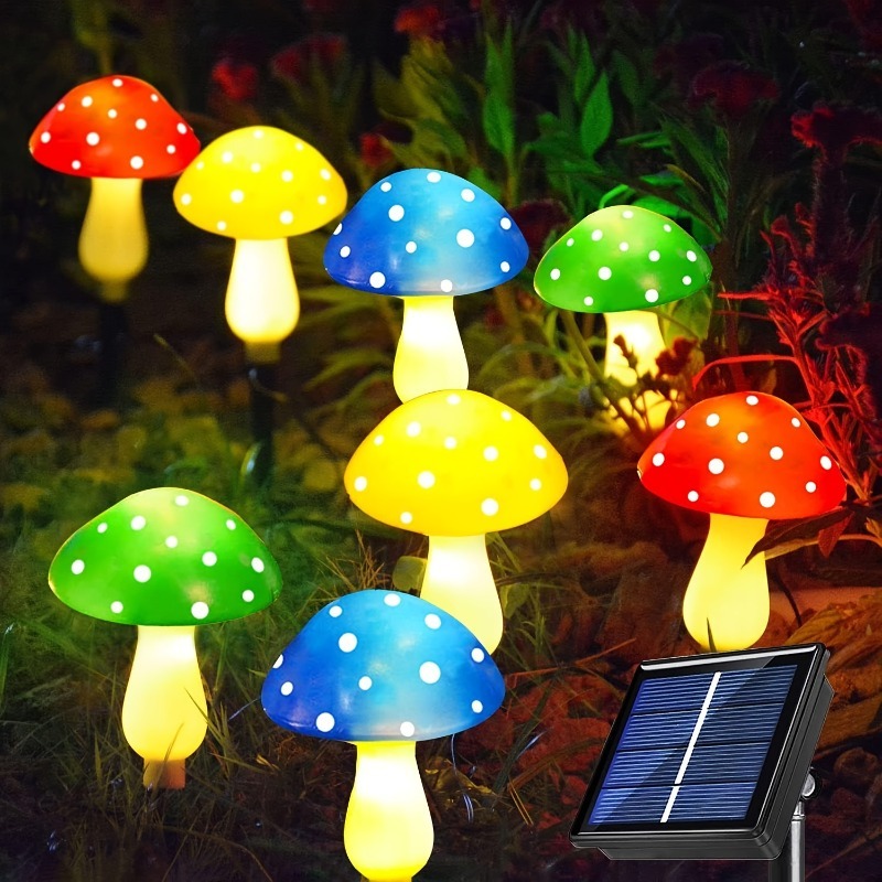 8pcs solar mushroom lights outdoor garden decorations 8   mushroom night lights suitable for garden   landscape courtyard easter   halloween christmas decorations solar garden ornaments solar garden flower lights