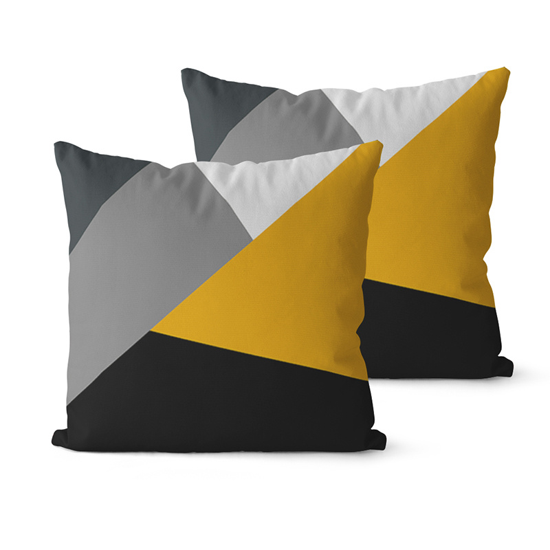 

2pcs Luxury Matching Pattern Polyester Woven Contemporary Zipper Cushion Cover