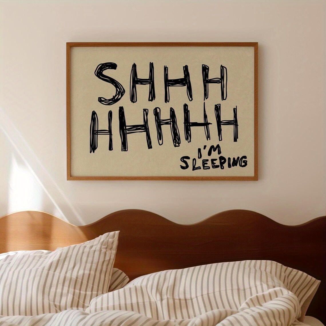 Image of 1pc, Wall Art, Vintage Poster, Funny Print, Simple Neutral Quote Canvas Painting, Living Room Decor, Bedroom Aesthetic Design, Gift For , Housewarming Gift, Unframed,halloween Christmas Decor