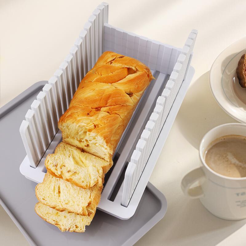 adjustable manual bread slicer foldable cake cutter   kitchen baking no electricity needed tool for perfect   details 7