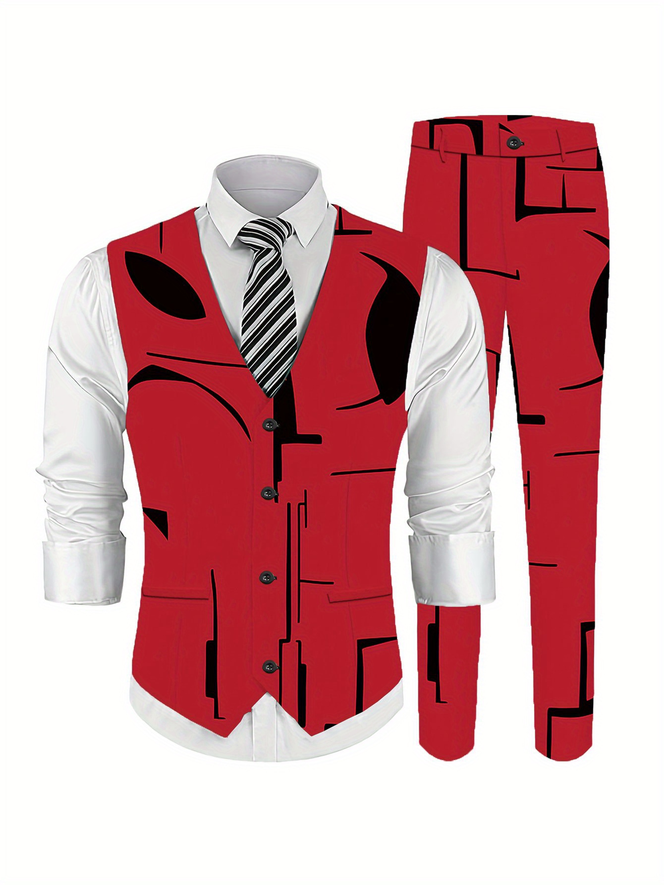 black and red outfits men sold on Temu United States