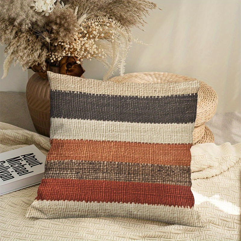 jute gypsum throw pillow cover 2d flat print soft short Temu