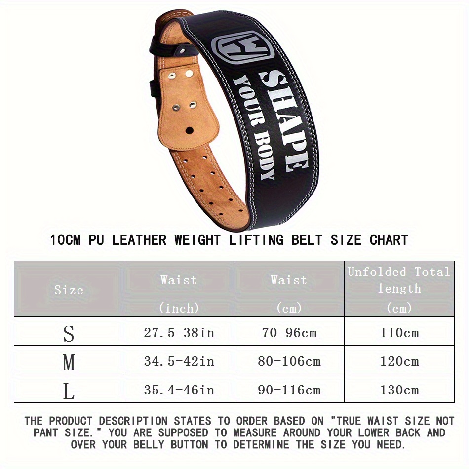 10cm Wide Squat Deadlift Belt for Gym Training Support