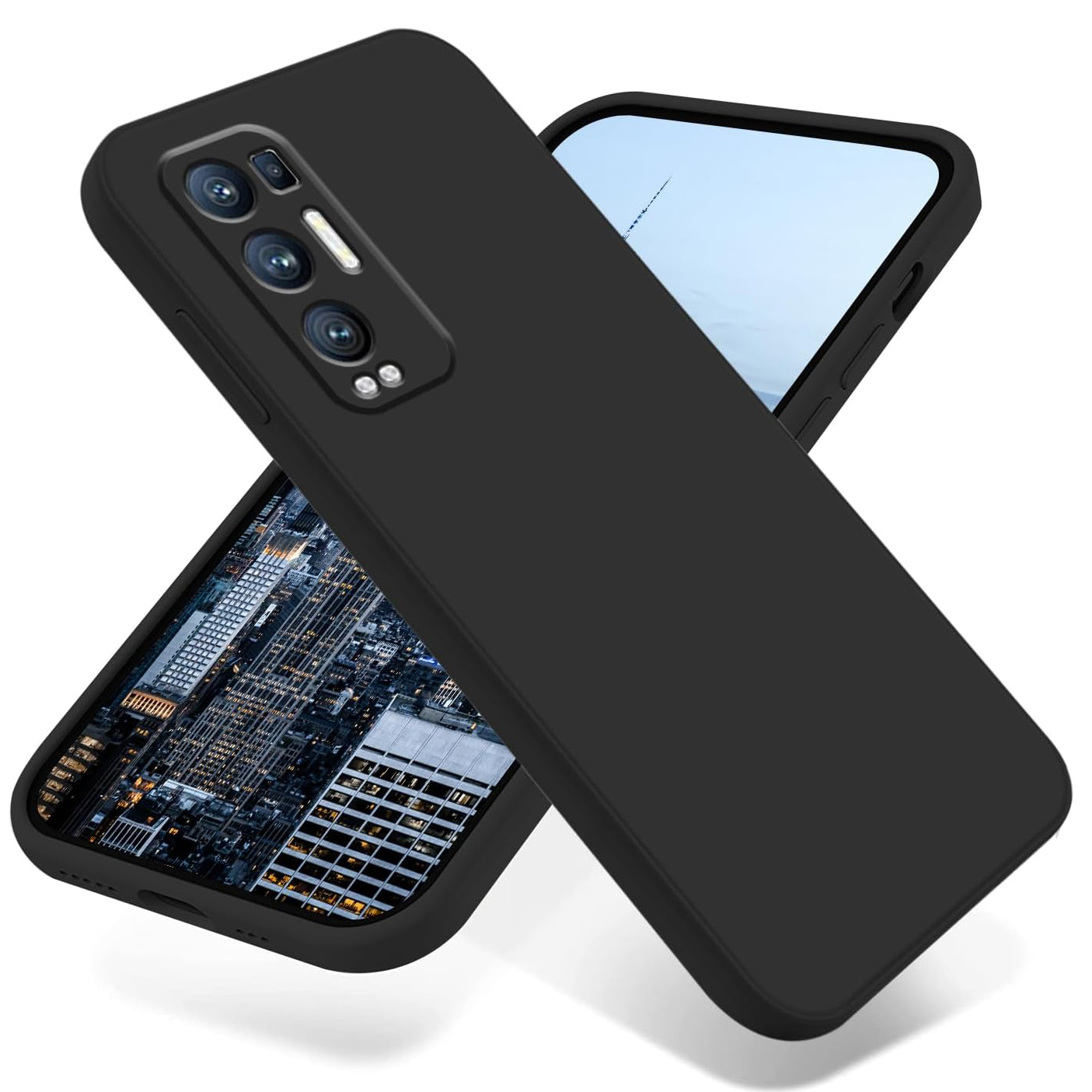 TEMU Coque de téléphone : Étui pour Oppo Find X3 Neo, en silicone souple noir, -rayures et antichoc, housse de à