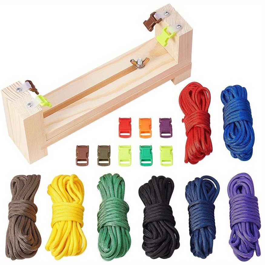 1set Jig Bracelet Maker with Cord Wristband Maker pack of 8 Cords and pack of 8 Buckles -Braiding Weaving Craft Tool Kit