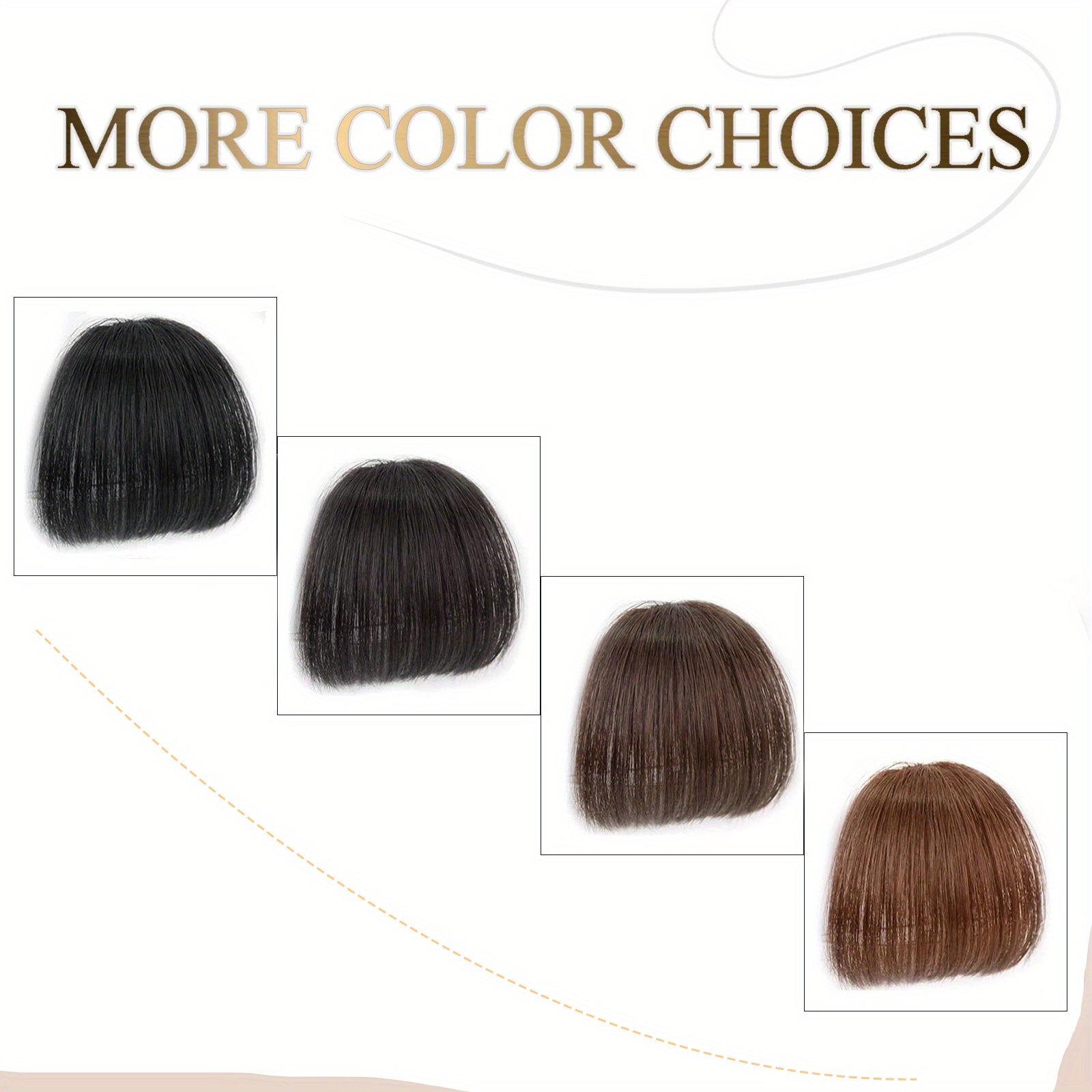women s clip-in human hair bangs - natural look front fringe extensions, easy to apply no   needed, dark brown/black/, straight hairstyle for everyday &   - salon-quality hairpiece for added volume & dimension details 0