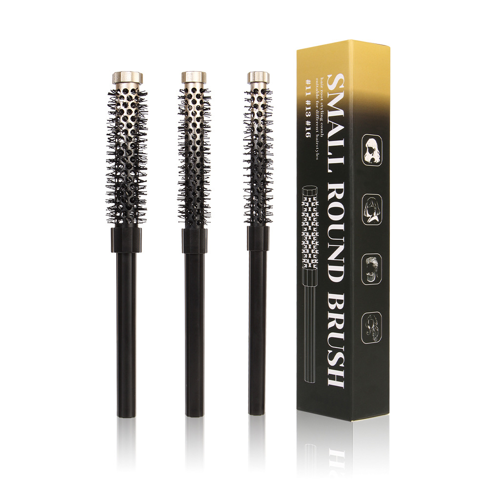 TEMU Ensemble de Petites Brosses Rondes, Brosse à Coiffer pour Hommes et Femmes, Cheveux Courts, Franges, Lisses, Bouclés, 3 pièces, 11mm/13mm/16mm