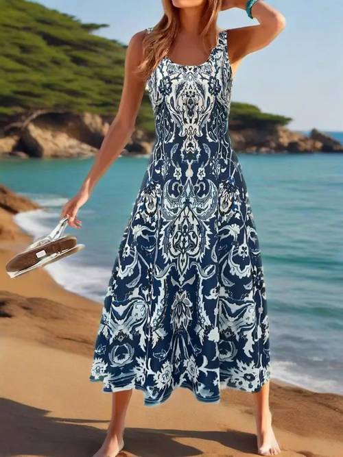 summer dresses for women 2025 sleeveless boho maxi sundress loose casual flowy beach dress midi dress