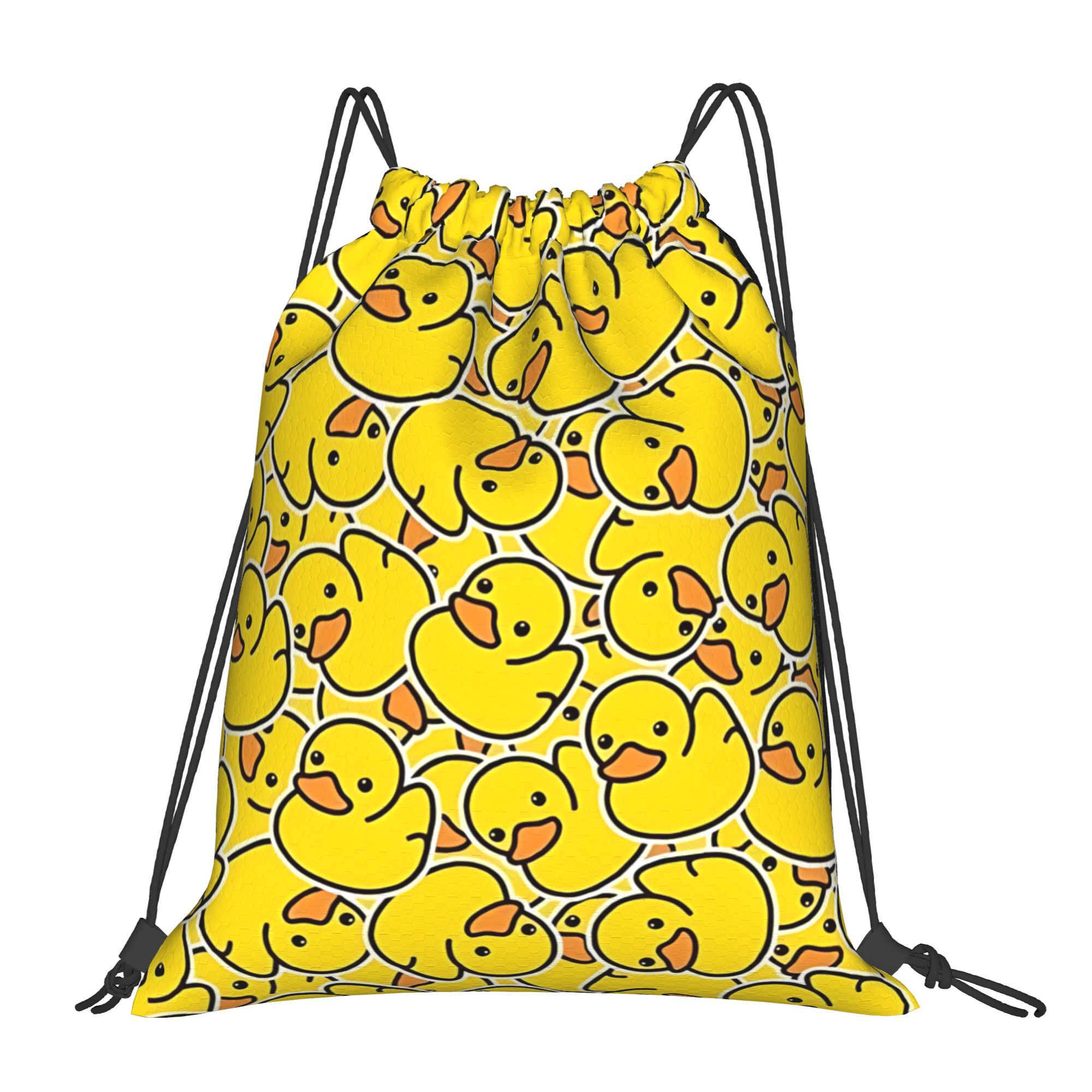 E-shop Verspieltes Neuheit-Design mit vielen niedlichen gelben Enten in einem farbenfrohen Tier-Thema. Diese Kawaii-Kordelzugtasche ist zum Aufbewahren